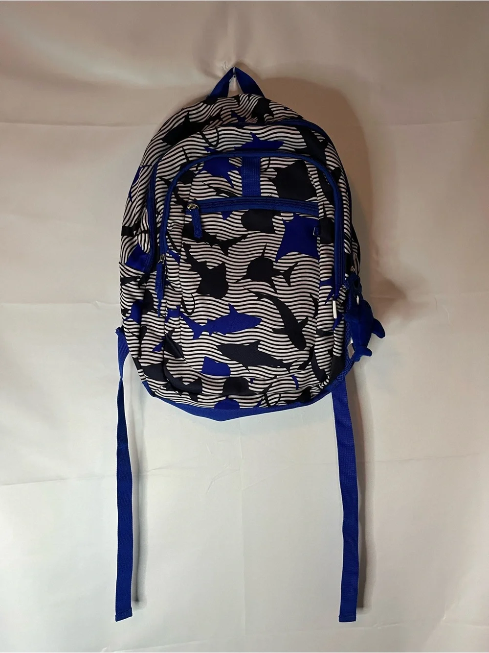 CRCKT kids shark print backpack with mini shark plush